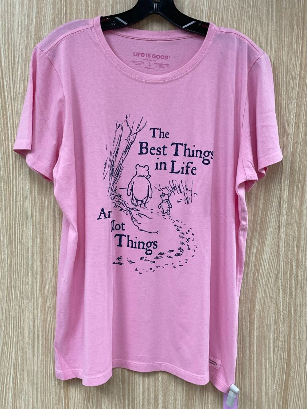 Life is Good Pink Winnie the Pooh Tee size large